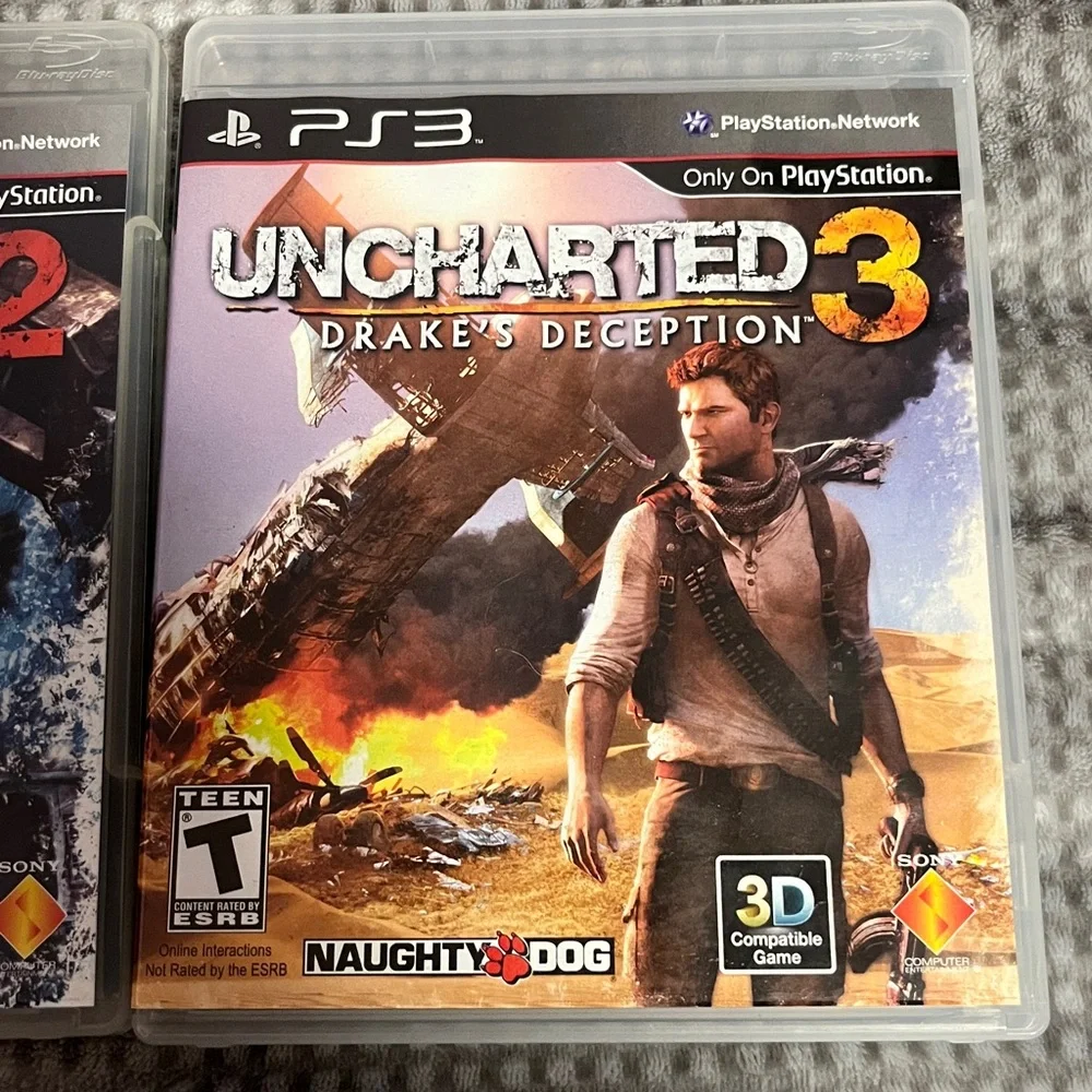 Uncharted PS3 Game Collection by Naughty Dog 3 Discs 1, 2, &3  EUC PlayStation